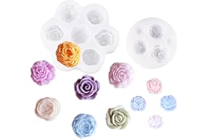 YRIHJIXQ 2pezzi Stampi per candele Stampo in silicone per fiori stampo per cioccolato fondente rosa fiori