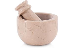 MARBLE RANGE Marble Mortar and Pestle Set 3 Inch Verona Handmade Garlic Crusher & Herb Grinder Bowl Stone Mortar, Small Spice Grinder, Pestle and Mortar for Kitchen, Natural Marble Grinding Bowl