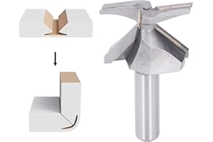 JIAWU Broca de Enrutador de Recorte Brocas Enrutadoras de Paneles con Ranura de Vástago de 1/2 Pulgada, Broca Enrutadora Integrada R30 para Doblar Fresa de Madera para Carpintería