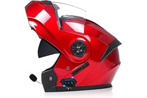 SDPPTYXC Adulte Bluetooth Modulable Casque Moto Homme Et Femme ECE Homologué Flip Up Casque Moto avec Double Visière pour Anti-Collision Casque Scooter Integral Modulable Locomotive Casque