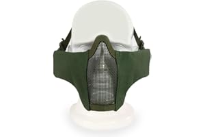 2EAGLE Accessoire Airsoft - Demi Masque de Protection Facial Stalker Gen.3- avec Grille métal et Renforts - Couleur Vert (OD)