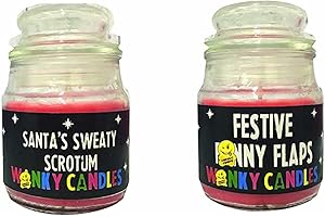 WANKY CANDLES Christmas Double Pack - Santa's Sweaty Scrotum and Festive Fanny