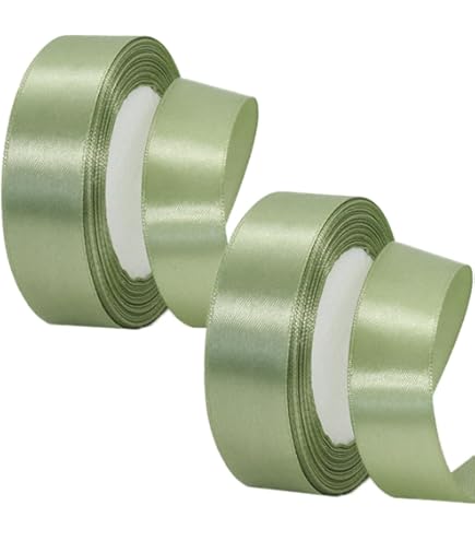 23 M De Ruban De Satin De 20 Mm Pour Attacher Des Cadeaux, Des Garnitures, Des Tabliers, Etc. Vert Sauge
