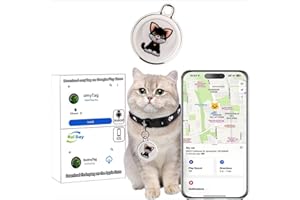 RuiDay GPS per Cani e Gatto, Localizzatore per Collare Gatto GPS Impermeabile, GPS Animale Localizzatore con Bluetooth Smart, Tracker di attività in Tempo Reale (GPS Gatto)