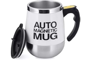 TsunNee Elektryczny kubek do kawy o pojemności 400 ml, automatyczny kubek magnetyczny ze stali nierdzewnej, automatyczny kubek do mieszania kawy, herbaty, gorącej czekolady, mleka, białka kakaowego,