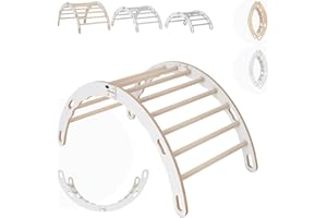 MAMOI® Triangle Interieur, Mur Escalade pour Enfant, Aire de Jeux pour Bebe, Espalier en Bois, Rocker Arche à partir, Bascule
