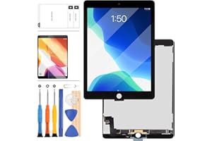 LADYSON For iPad Air 2 9.7" 2nd Gen A1566 A1567 LCD Display Touch Screen Assembly Replacement Pat Kits, For iPad Air 2 LCD Screen & Tablet Front Panel Repair,with Tools+ Screen Protector(Black)