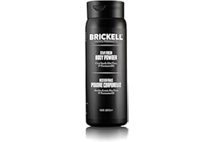 BRICKELL MEN'S PRODUCTS Brickell Men's Mantieni la Polvere per il Corpo Fresca per Uomo, Naturale e Biologica, senza Talco, Assorbe il Sudore, Mantiene la Pelle Asciutta (Profumato, 142 g)