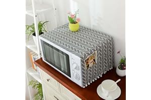 SEIWEI Funda elegante para horno de microondas, cubierta a prueba de polvo, cubierta para tostadora, protector de horno de microondas, toalla antiaceite, 1 unidad, flecha gris