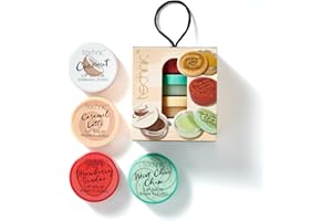 Technic Lip Balm & Scrub 4Pc Gift Set - 4 Flavours - Nourishing Coconut Sugar Scrub Lip Treatment & Softening Lip Balms - Vegan and Cruelty Free