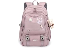 LANSHIYA School Bag for Girls Solid Color Casual Backpack Elementary Children's Backpacks Kids Book Bag for Middle School Students