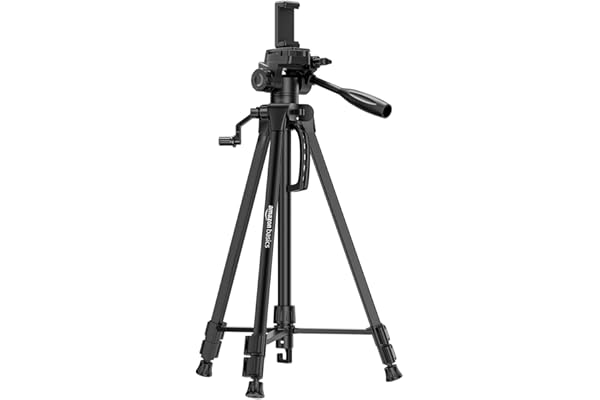 Amazon Basics 60 Inch Tripod for DSLR, Camera Operating Height: 4.58 Ft. Maximum Load Capacity up to 4.5kg Portable Lightweight Aluminium Tripod with 360° Ball Head Carry Bag Included (Black)