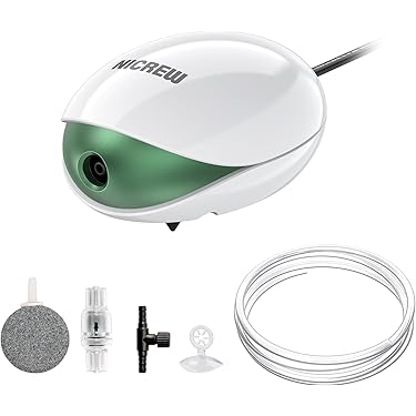 Pompe à oxygène pour aquarium, aérateur silencieux 13 x 8 x 5 cm, design rechargeable par USB