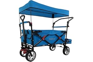 Fuxtec Chariot Smart Cruiser Turquoise, L'Original, Collection Family Fux, Chariot de Jardin Pliable Pour Enfants, Transport, Plage, Ville, Forêt, à Tirer ou à Pousser, Capacité De Charge 75 kg