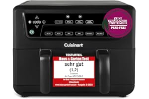 ‎CUISINART Cuisinart XXL 10.4L Zweizonen-Heißluftfritteuse| PFAS Frei | Chemiekalien frei,| Braten, Grillen, Backen, Dehydrieren und Warmhalten | 2 kammern| 2 x 5.2L - 8+ portionen| Spülmaschinenfeste Teile