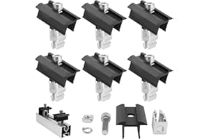 ZPSNDP 6 Stück Solarmodul Halterung Set, Montageset Dachhalterung für Solarmodule, Schienen für Solarmodule Mittelklemme vom Typ Bremssattel, für Montageschiene Solar Befestigung