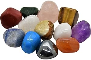 ‎AMAHOFF 12 Stück ausgewählte Edelsteine im Beutel - als Handschmeichler, zur Dekoration oder als Give-away