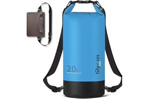 Glymnis Dry Bag 5L 10L 20L Waterproof Bag with Waterproof Pouch Bag + Phone Case and Adjustable Shoulder Strap for Kayaking Boating Fishing Rafting Swimming Camping Snowboarding