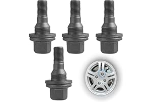 KNOCERY 4 Stück M12 Radbolzen Muttern, 17mm Sechskant-Radbolzen, OEM 9817024580 540567 Radschrauben Muttern Radmutterbolzen für Reifenschrauben 206 207 308 407 Radbolzen C2 C3 C4 C5 Radschrauben Muttern