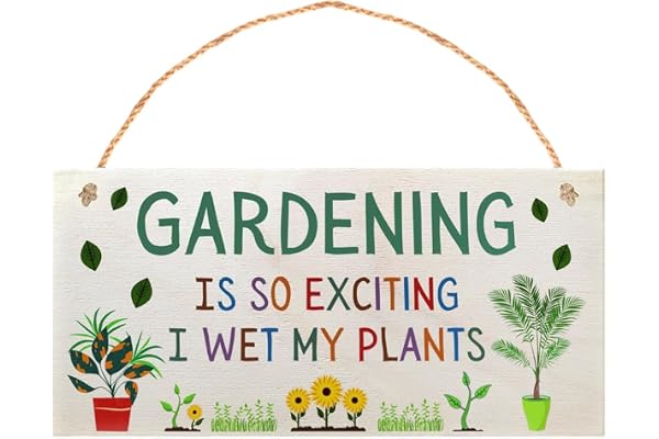 1 plaque en bois - Motif fleurs de jardin - Décoration de jardin - Rectangulaire - En bois - Convient pour les cadeaux de jardin pour les amateurs de plantes