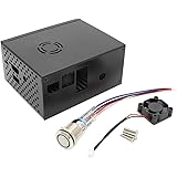 MakerHawk Boîtier en métal avec boîtier de Refroidissement et commutateur de contrôle d'alimentation pour Raspberry Pi X820 V3.0 Disque Dur SATA/HDD Carte d'extension de Disque Dur SATA 2,5 Pouces