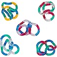 GWAWG 5 PCS Tangle Fidget Toy Twisty Fidget Toy Stress Relief Stim Silent for Kids and Adults(Transparent)
