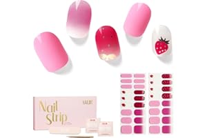 ‎NAILOG NAILOG Nagelfolie,Nagelfolie uv Härtend,Nagelfolie Selbstklebend,UV Nagelfolien,34 Stück Nagelsticker,Nails Starter Set,Geschenk für Frauen,Strawberry Love