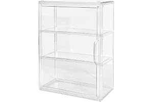 3-vånings akrylmonter för samlarföremål med magnetisk dörr, dammtät, stackbar, transparent samlarmonter för Blind Box, dockor