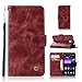 Produktbild Schutzhülle für ZTE Prestige N9132/Avid Plus Z828/Maven 2 Z831/Sonata 3 Z832/Avid Trio, Asstar [Kartenfächer] PU Leder Dual Wallet TPU Stoßfest Ganzkörper-Schutzhülle, weinrot