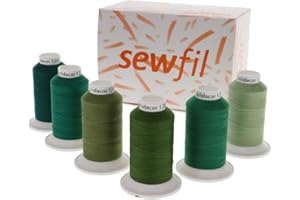 SEWFIL Home - Polidacor 120 - Pack de conos de hilo de coser de poliéster - Pack de bobinas de 1.000 metros (Mix 68 - Green)