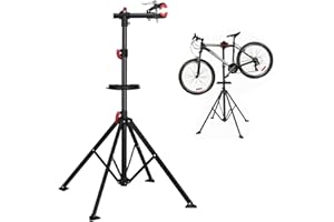 STEK Bicycle Repairing Stand, Bike Cycle Bicycle Maintenance Folding Adjustable Durable Bicycle Stand Portable Repair Stand with Tool Storage Hold up to 30KG