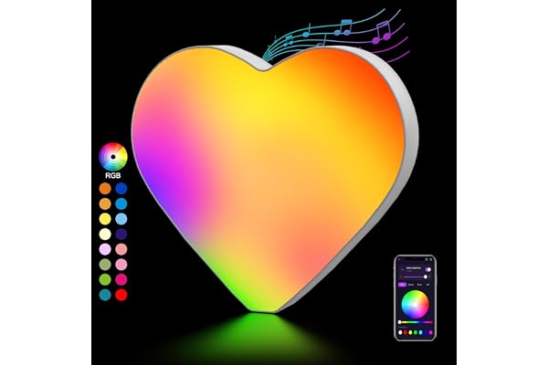 Lettres Lumineuses Alphabet, Lumineux Lampe LED Lettre RGB, App Controllo Lumières Lettre Deco Opérateur à USB pour Anniversaire, Fête des Mères, Mariage, Vacances, Maison, Bar, Se Marier - Amour