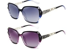 ANDOILT Gafas de Sol Polarizadas de gran Tamaño para Mujer con Marco Compuesto Brillante Clásico para Señoras