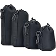 eWINNER 4 Size Small/Medium/Large/Extra Large Pouches Drawstring Lens Pouch Thick Protective Neoprene Pouch Case compatible with Sony Canon Nikon Pentax Olympus Panasonic DSLR Camera (Set of 4)