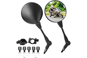 ‎ISSYZONE ISSYZONE Motorrad Spiegel 8mm 10mm E-Prüfzeichen Universal Motorrad Rückspiegel Lenkerendenspiegel Motorradspiegel M10 Kompatibel mit Motorrad Street Bike Scooter Cruiser Motorrad