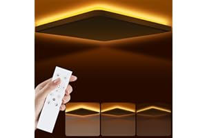 Psatfito G LED Ceiling Light, 24W 3200LM 30cm Dimmable with Remote Control 6500K-3000K, Memory Dimmable Square Smart Bathroom Lights Backlight for Kitchen,Bedroom,Toilet Utility Room White
