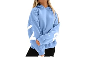 KEXIMIXUE Blackprint Hoodie for Damen Oversize Pullover Mit Kapuze Sport Gym Athletic Sweatshirt Baggy Soft Kapuzenpullover Tee Tops Shirts Sportbekleidung