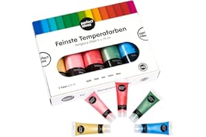 perfect ideaz • 5 x 75 ml colori a tempera con effetto lucido perlato, 5 colori, alta copertura