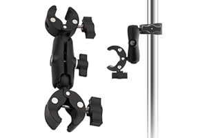 HAFOKO Podwójny Uchwyt Motocyklowy Do Statywu Fotograficznego Insta 360, Odbłyśnika Fotograficznego, Wysięgnika Fotograficznego, Parasola, Poprzeczek, Tyczki Akcesoria Do Fotografowania