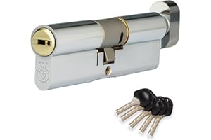 XFORT Colossus Dual Finish 3 Star Kitemarked Thumb Turn Euro Cylinder Lock 45EX/55T (100mm), British Standard TS007 Anti-Snap Barrel Lock, Upvc Door Lock.
