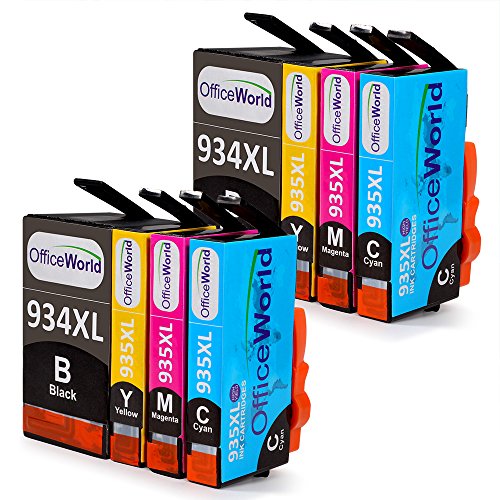 OfficeWorld Kompatible Patronen Ersatz für 934XL 935XL Druckerpatrone Hohe Kapazität mit Neuer Chips Kompatibel für Officejet Pro 6830 6820 6230 6812 6815 6835 Drucker (2 Schwarz, 2 Cyan, 2 Magenta, 2 Gelb)