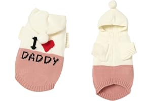 UPANDFAST Dog Sweater with Hoodie Knitted Sleeve Cat Clothes(XL,Off White)