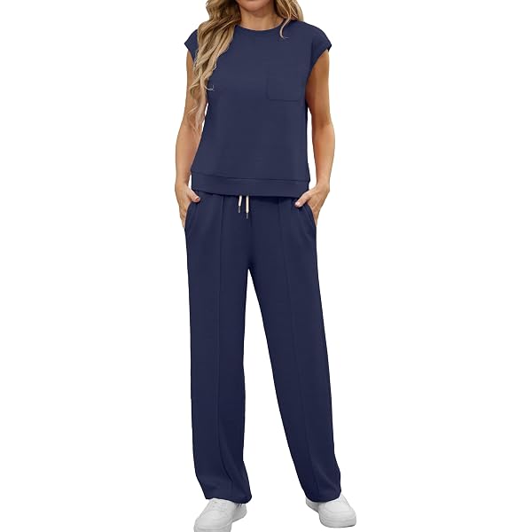 Tuta Estiva Due Pezzi GRECERELLE Donna - Top Maniche Corte E Pantaloni Con Tasche, Casual Comoda