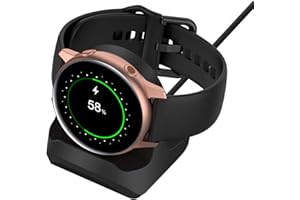 Standfuß für Samsung Galaxy Watch FE/Watch 4/4 Classic/Watch 3 41mm 45mm/Active 2 40mm 44mm, rutschfeste Silikon Ladestation Halter, Ladehalterung mit integriertem Kabelmanagement Slot [Kein Kabel]