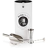 Buddy´s Bar - Gin-Tonic Set Piccolo, Jigger da 2,5cl / 5cl, Cucchiaio da Bar e Paletta per Il Ghiaccio in Acciaio Inossidabil
