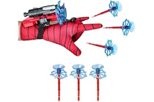 ABDYMN Spiderman Glove Launcher Set, Spiderman Launcher Glove Guanti Cosplay in Plastica per Bambini Guanti da Lancio Spiderman, Giocattolo Educativo per Bambini (1 Pacchetto)