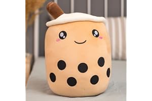 Hpory Bubble Tea en Peluche, 24cm/35cm Kawaii Peluche Animal Tasse à thé Oreiller en Peluche Animaux en Peluche Doux Sommeil Oreiller Bubble thé en Peluche Oreiller en Peluche poupées en Peluche
