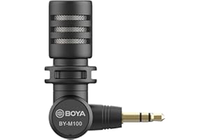 Boya Mini Omnidirektionales 3,5-mm-TRS-Kondensatormikrofon für die Videoaufnahme von DSLR-Kamera-Camcordern