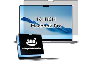 IPROKKO Filtre de Confidentialité Magnétique à 360° pour MacBook Pro 16 Pouces 2021-2025 (M1, M2, M3, M4), Filtre Détachable à 4 Volets, Film Anti-Lumière Bleue et Anti-reflets, Protection D'écran