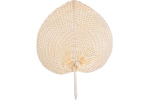 GENERISCH Natürliche Bastfächer | Handgefertigter Fächer Natürliche Sauna Fächer, Rein Handgefertigter Bambusfächer In Pfirsichform, Literarischer Sommer-Abkühlungsfächer Bambus Gesponnener Fan